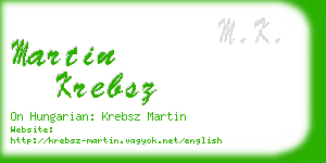 martin krebsz business card